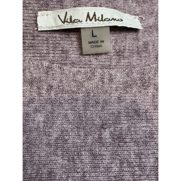 Vila Milano Women’s Purple Heathered Knit Dolman Sleeve Pullover Sweater Large - Picture 4 of 8